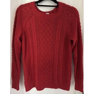 Womens Gap Textured Stitch Sweater Red 100% Cotton Size Small